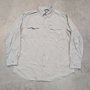 Columbia Titanium Vented Hiking Outdoors Shirt Mens L Khaki